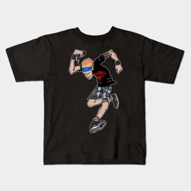 Skanking Metal Man singer Guy Kids T-Shirt by silentrob668